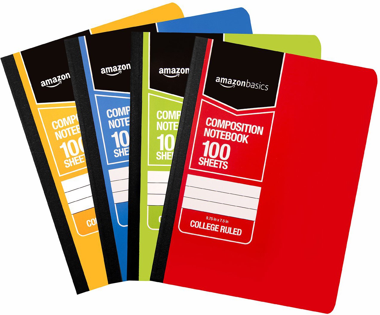 AmazonBasics 大學橫線簿｜100張・4本組
