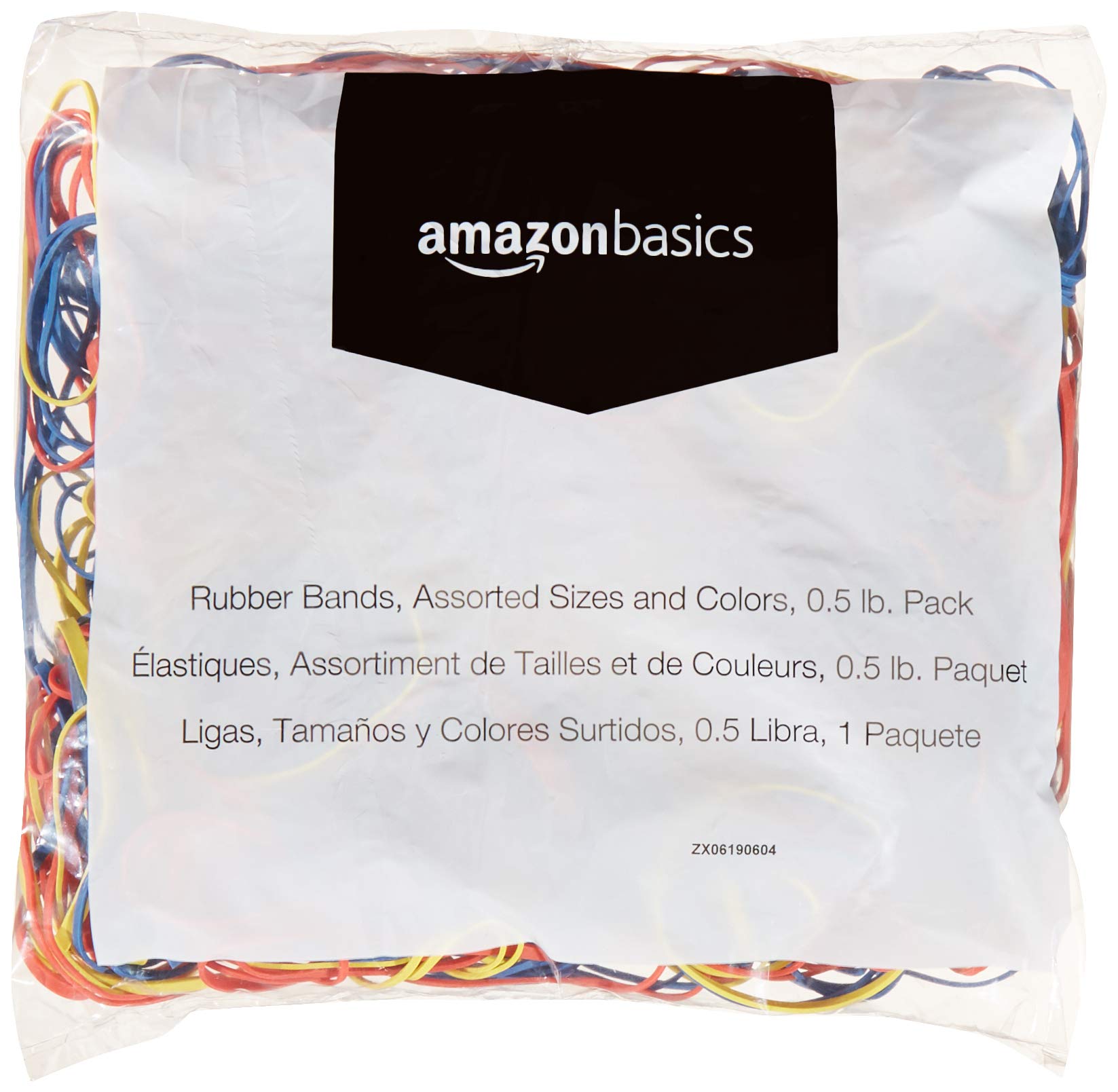 AmazonBasics 混合尺寸彩色橡筋｜0.5 lb