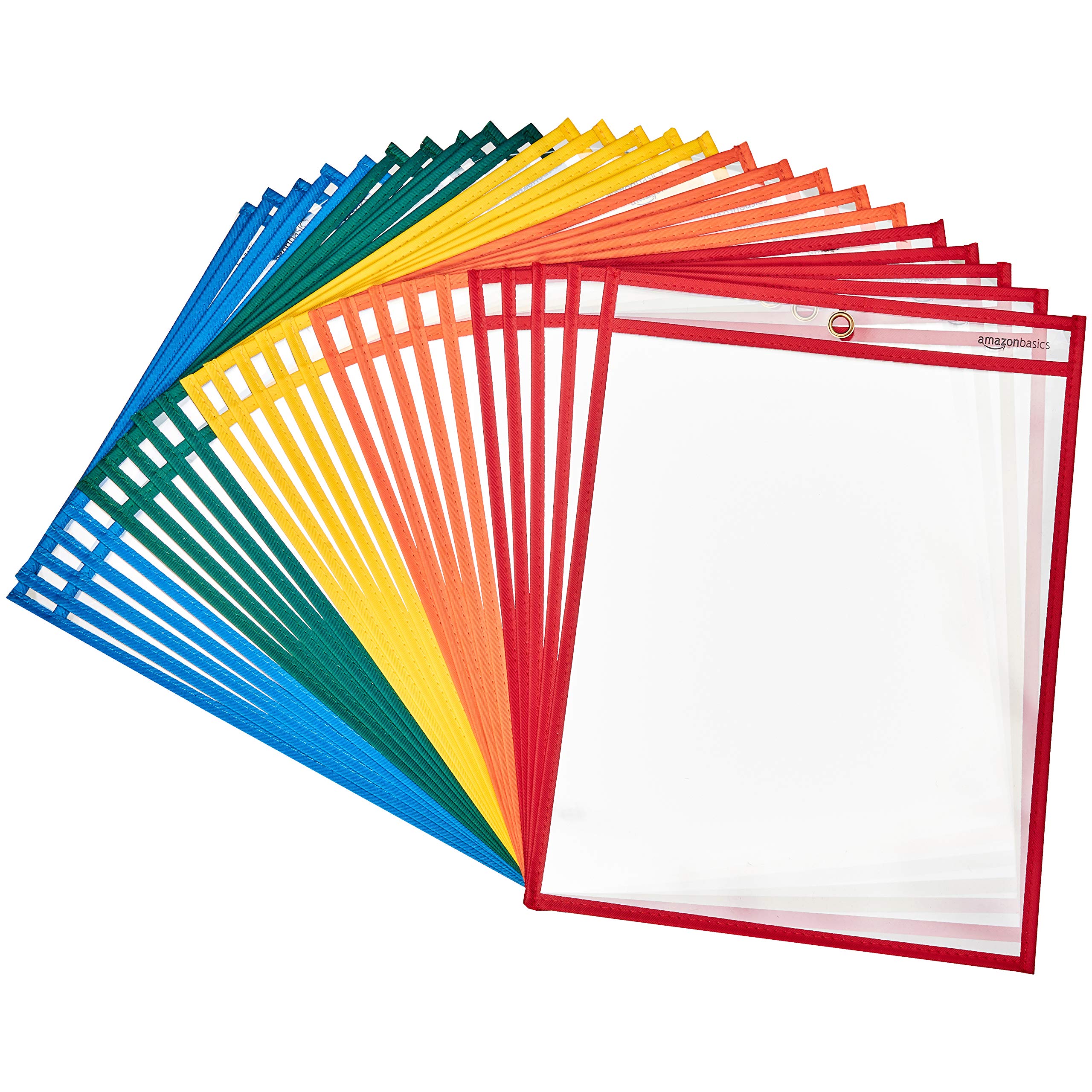 AmazonBasics 可擦寫透明文件袋｜8.5 × 11吋・25件組