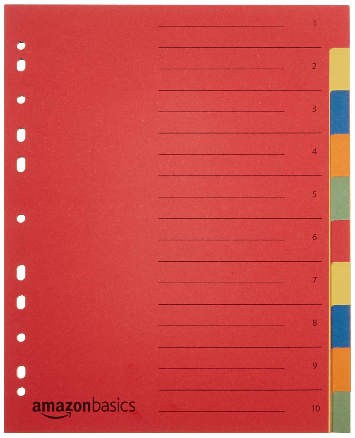 AmazonBasics A4 分頁索引｜10標籤・230 GSM・圖片 2